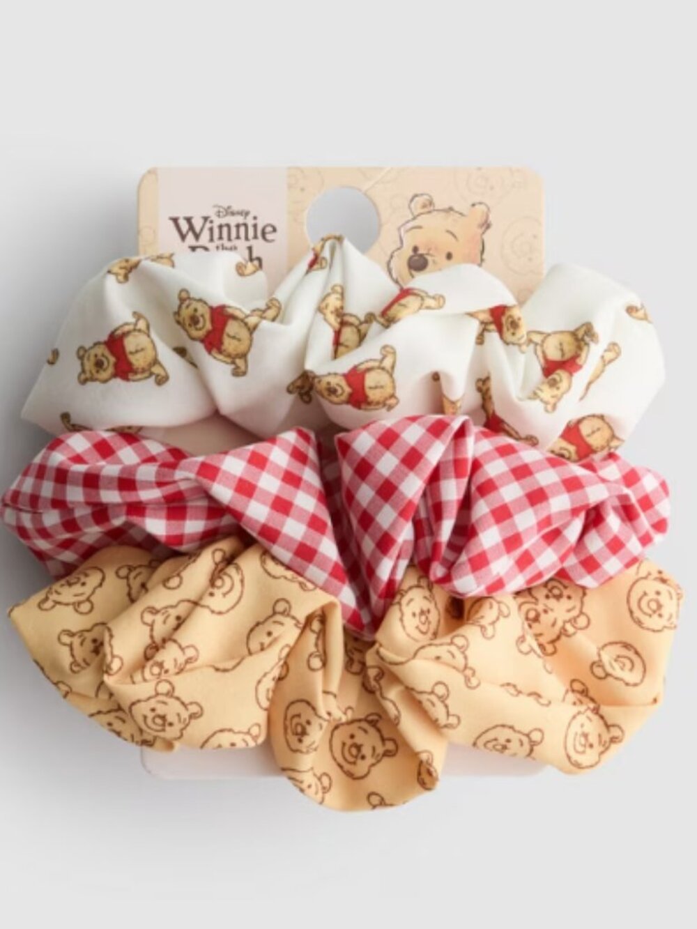 3pk Disney Winnie The Pooh Graphic Scrunchies Hair Ties Hair Accessories